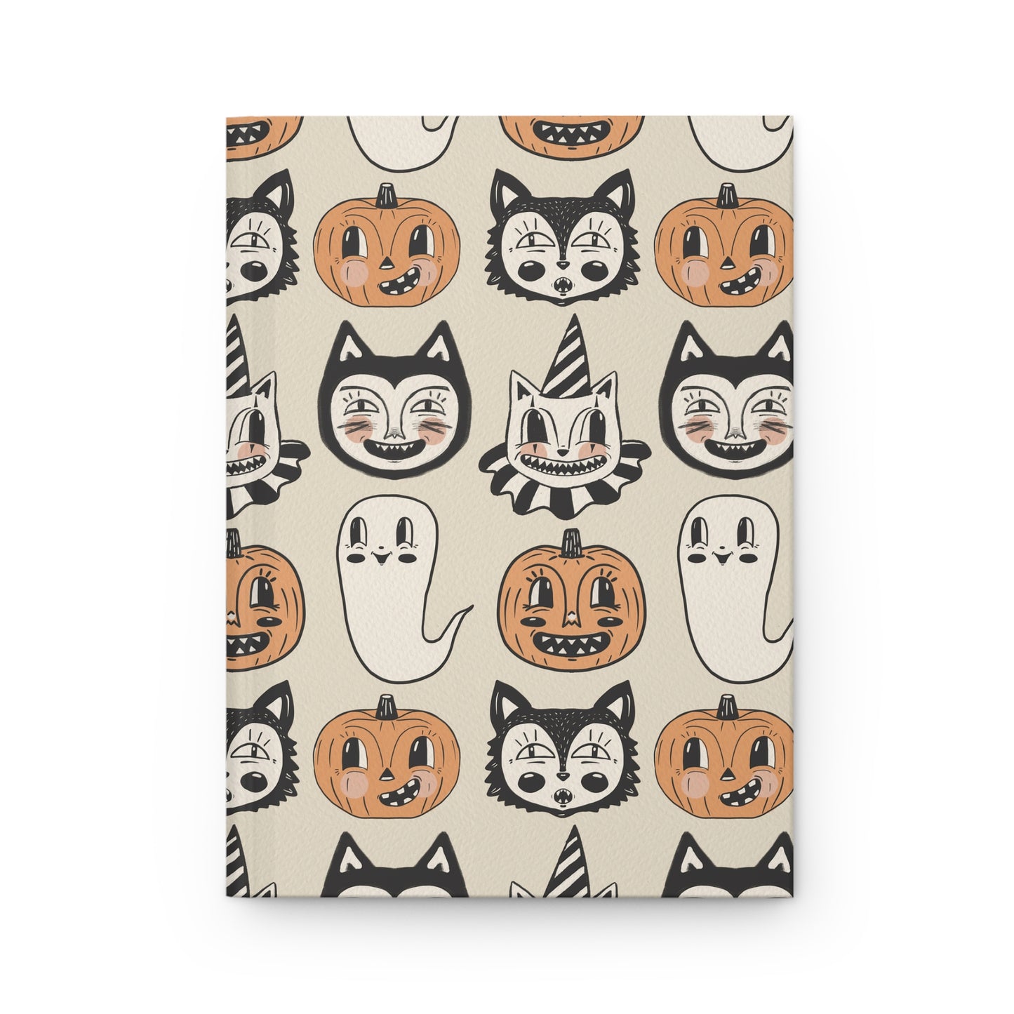 Whimsical Halloween Hardcover Journal, Cute Ghosts & Pumpkins, Spooky Season Notebook, Fall Writing Journal, Gift for Kids