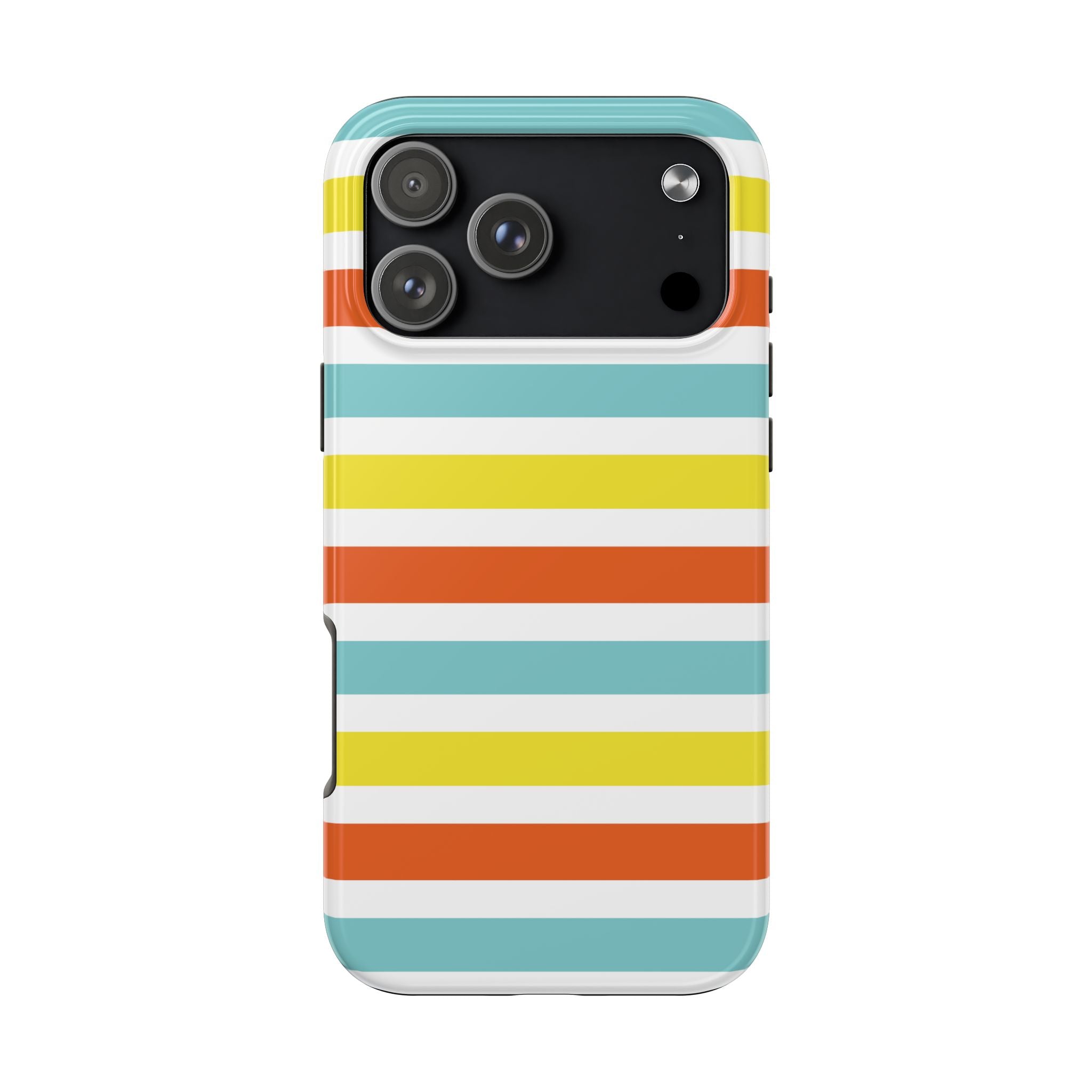 Striped Tough Phone Case — Retro Summer Color Block iPhone Case