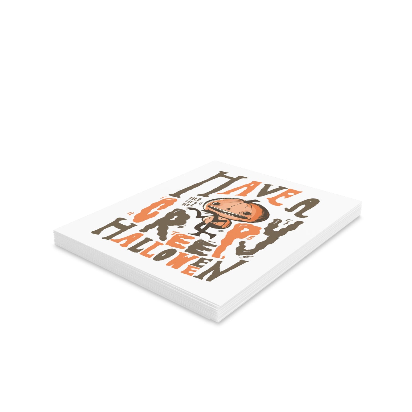 Charcoal Orange Halloween Greeting Cards Set - Creepy Pumpkin Designs, Spooky Card Collection for Halloween Parties, Trick-or-Treating, Fall Celebrations