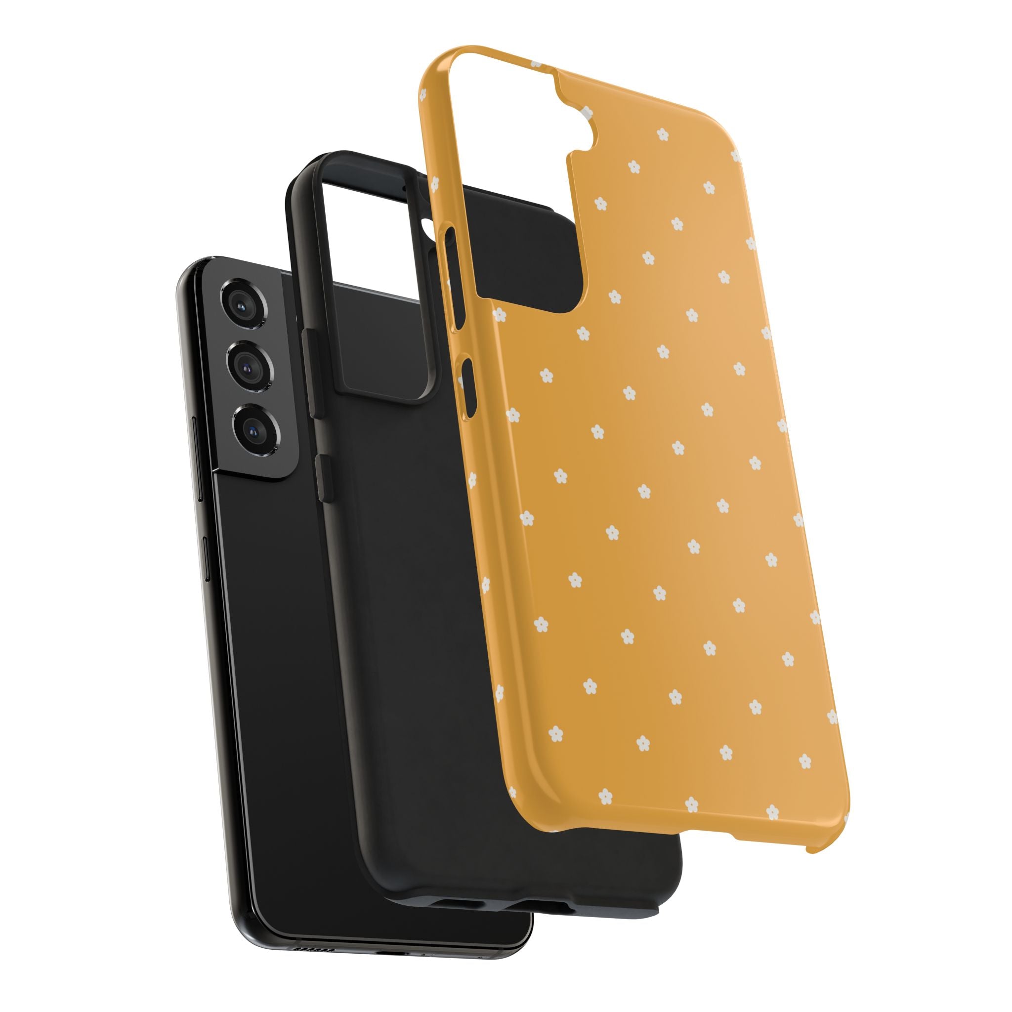 Ditsy Daisy Tough Phone Case — Mustard Floral Protective Cover