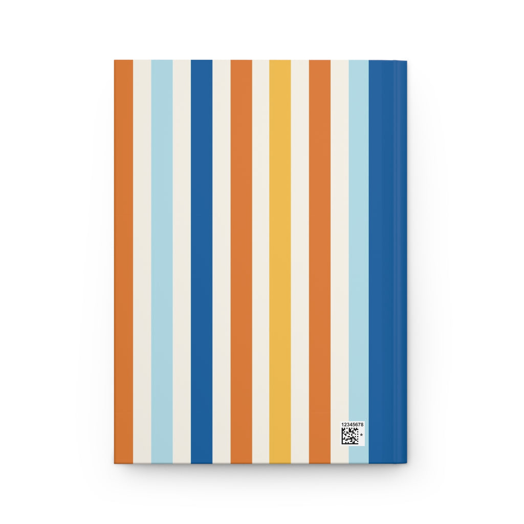 Striped Hardcover Journal — Retro Blue & Orange Notebook