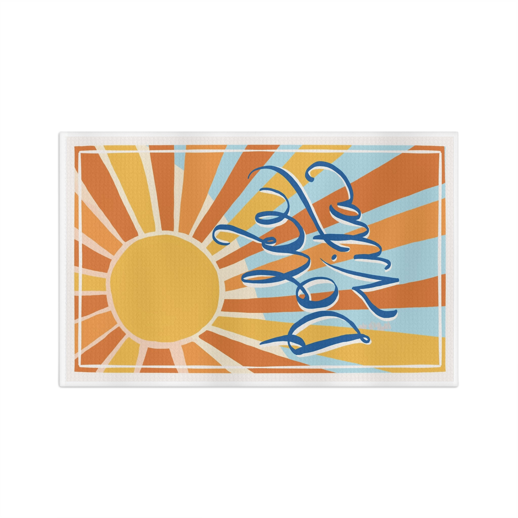 Dolce Vita Sunburst Tea Towel – Retro Sunshine Kitchen Towel