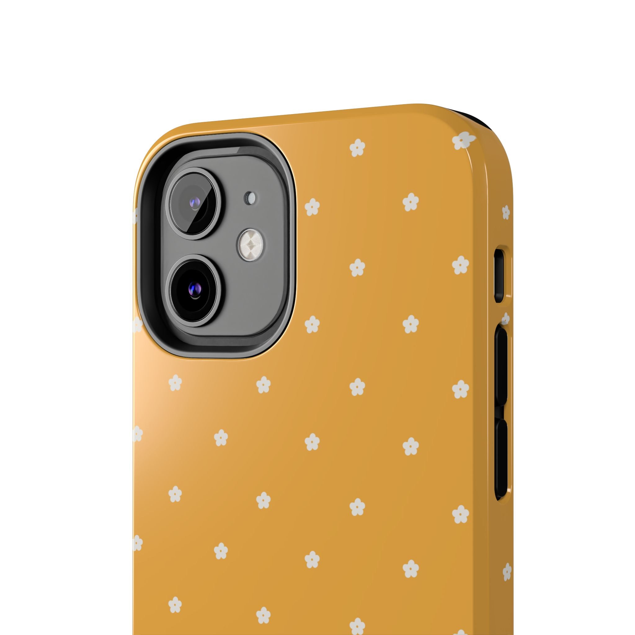 Ditsy Daisy Tough Phone Case — Mustard Floral Protective Cover