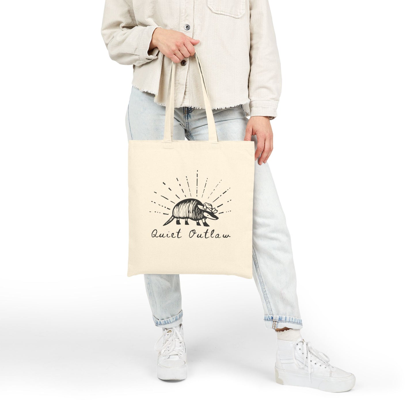 Quiet Outlaw Cotton Canvas Tote Bag, Eco-Friendly Shopping Bag, Reusable Grocery Tote, Art Tote, Gifts for Nature Lovers