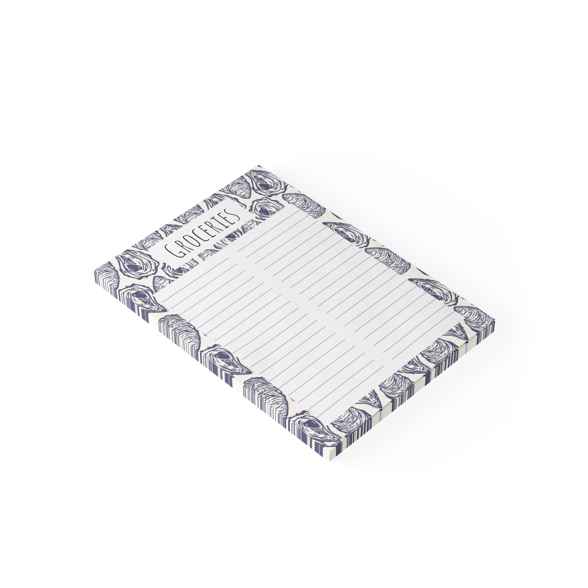 Oyster Shell Pattern Post-it Note Pads — Coastal Desk Sticky Notes