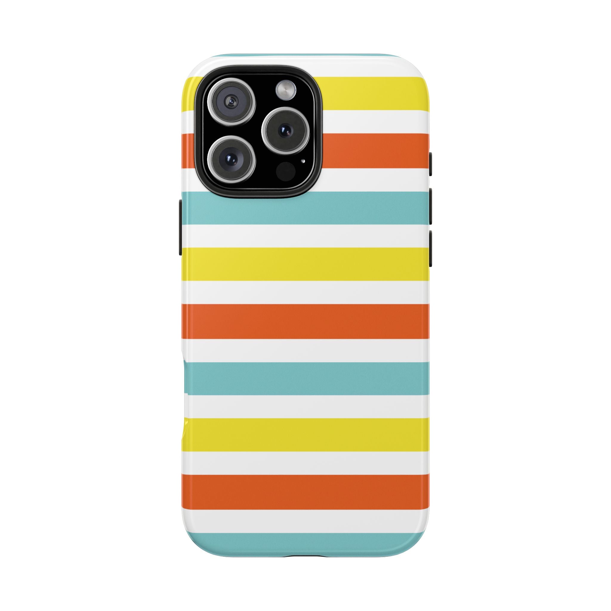 Striped Tough Phone Case — Retro Summer Color Block iPhone Case
