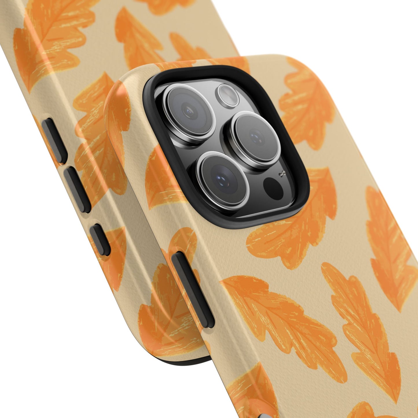 Autumn Leaf Phone Cases | Tough Fall Phone Covers, Seasonal Gifts, Stylish Accessories, Unique Designs, Orange Leaf Pattern