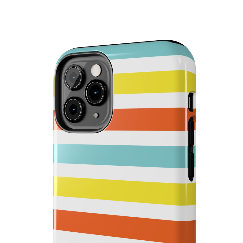 Striped Tough Phone Case — Retro Summer Color Block iPhone Case
