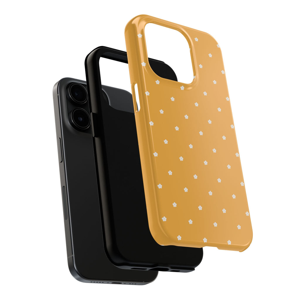 Ditsy Daisy Tough Phone Case — Mustard Floral Protective Cover
