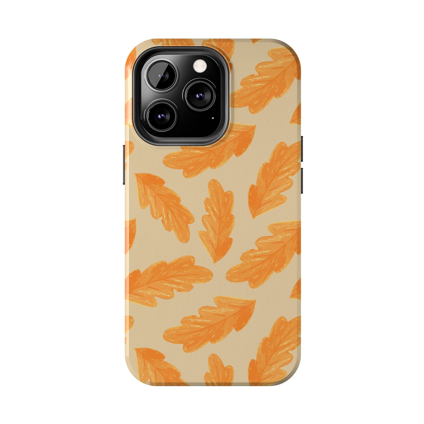 Autumn Leaf Phone Cases | Tough Fall Phone Covers, Seasonal Gifts, Stylish Accessories, Unique Designs, Orange Leaf Pattern