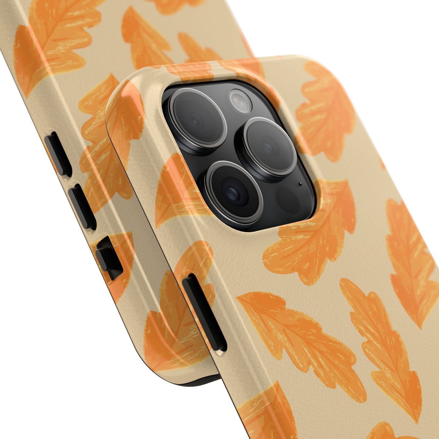 Autumn Leaf Phone Cases | Tough Fall Phone Covers, Seasonal Gifts, Stylish Accessories, Unique Designs, Orange Leaf Pattern