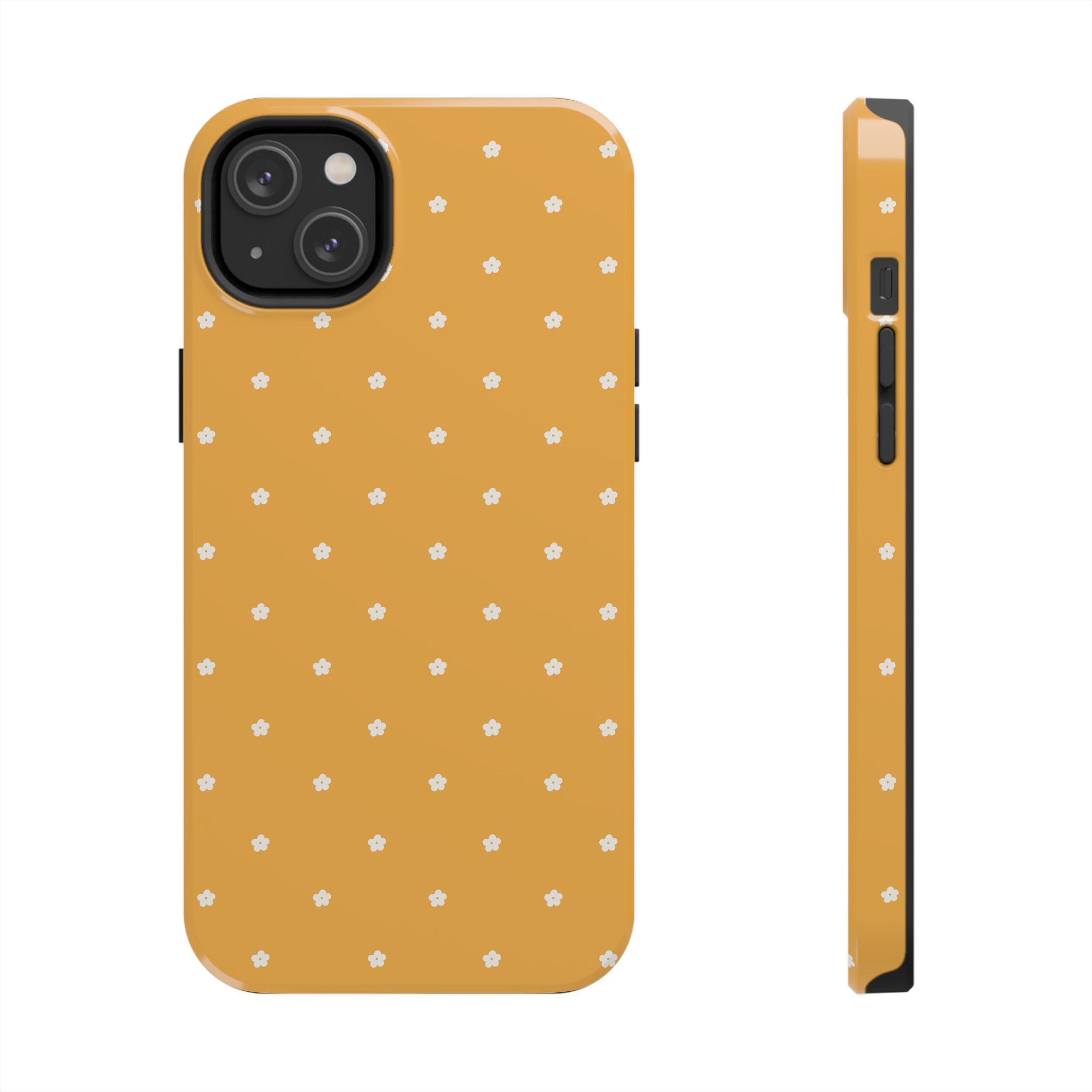 Ditsy Daisy Tough Phone Case — Mustard Floral Protective Cover