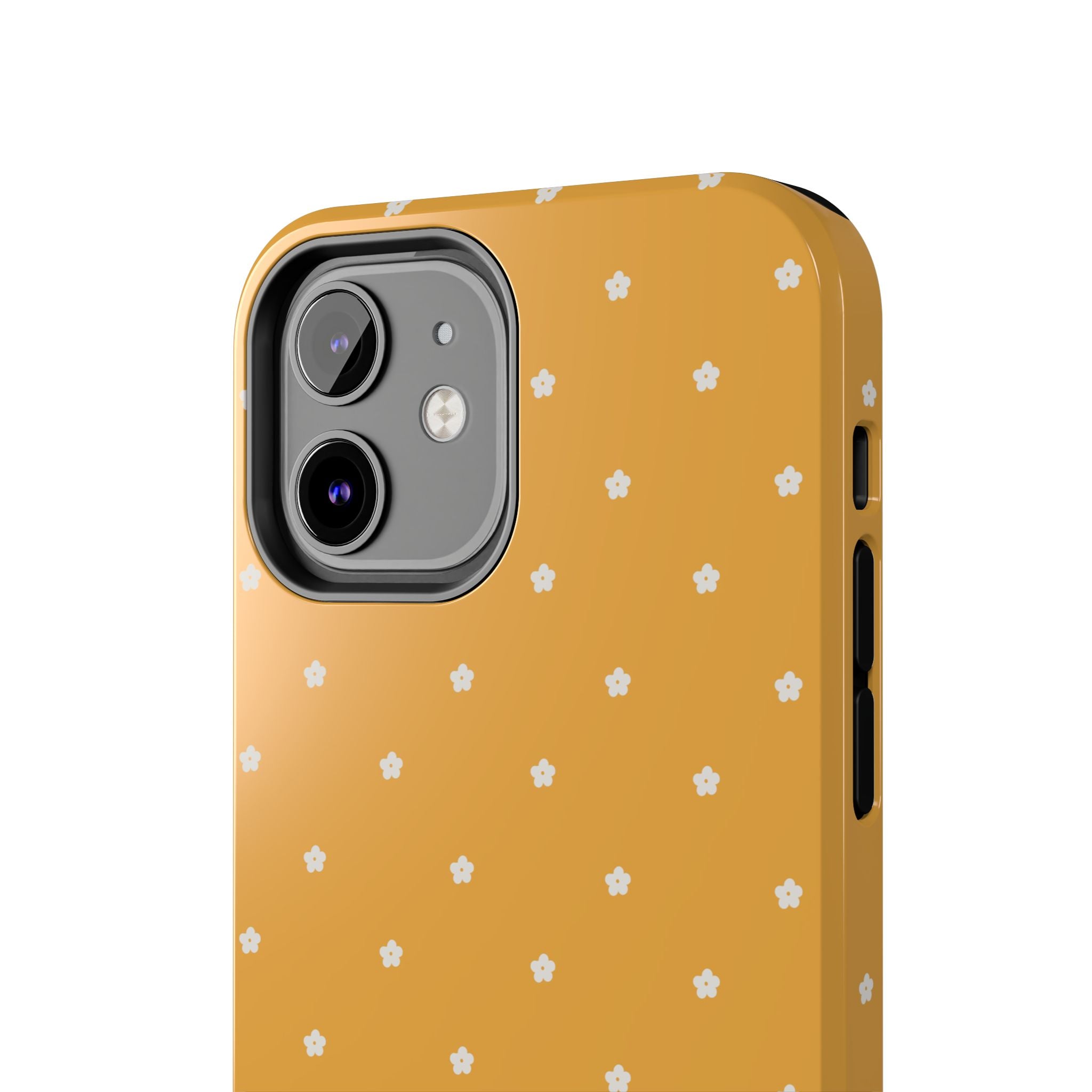 Ditsy Daisy Tough Phone Case — Mustard Floral Protective Cover