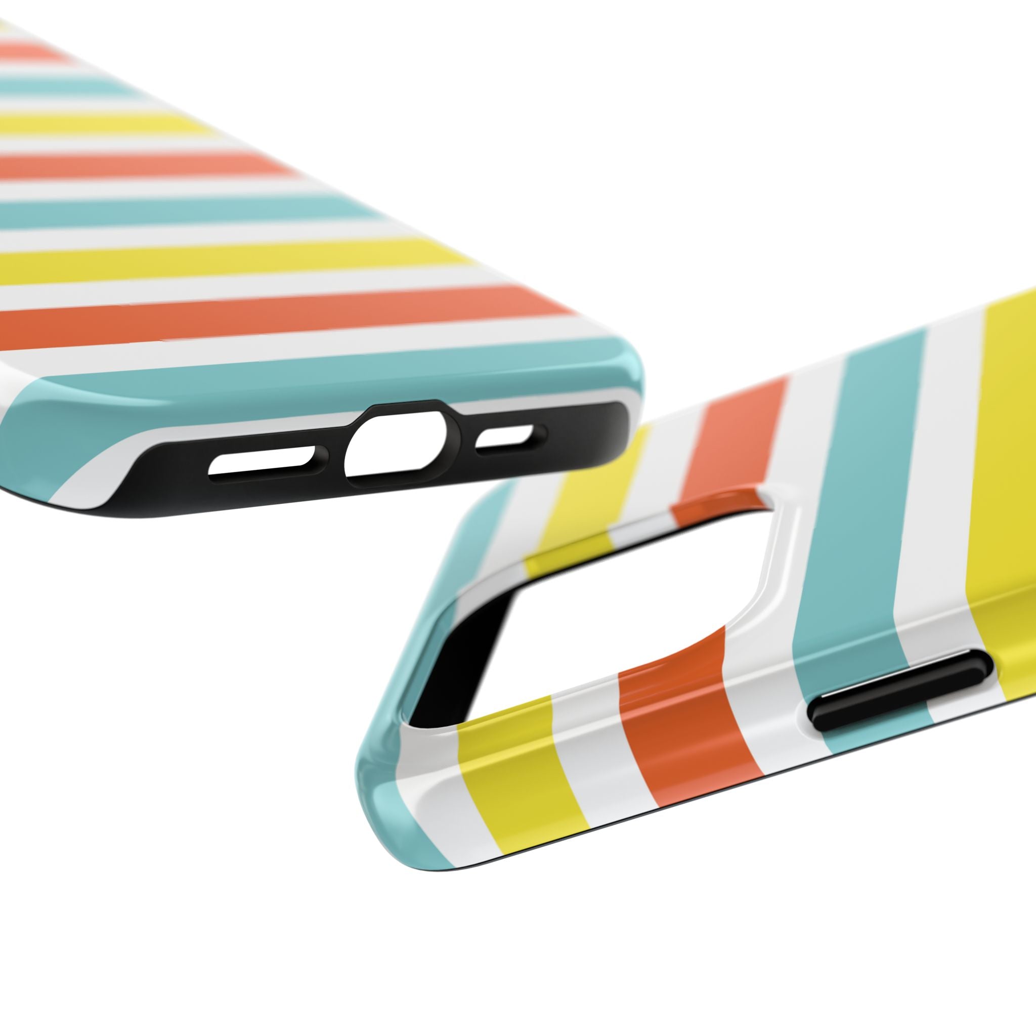 Striped Tough Phone Case — Retro Summer Color Block iPhone Case