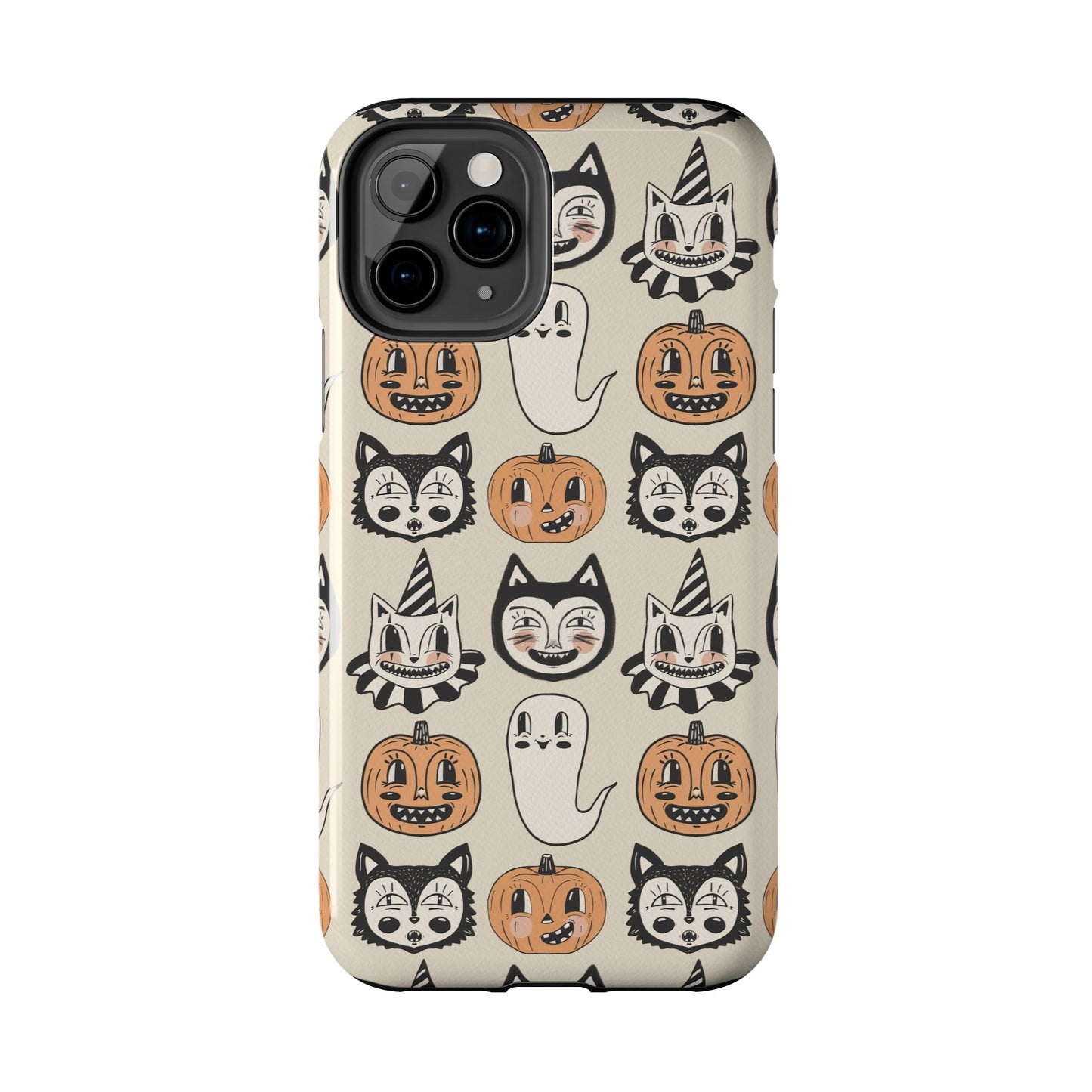 Halloween Cat & Pumpkin Phone Cases, Tough Phone Cover, Spooky Protective Case, Fall Aesthetic, Cute Halloween Gift