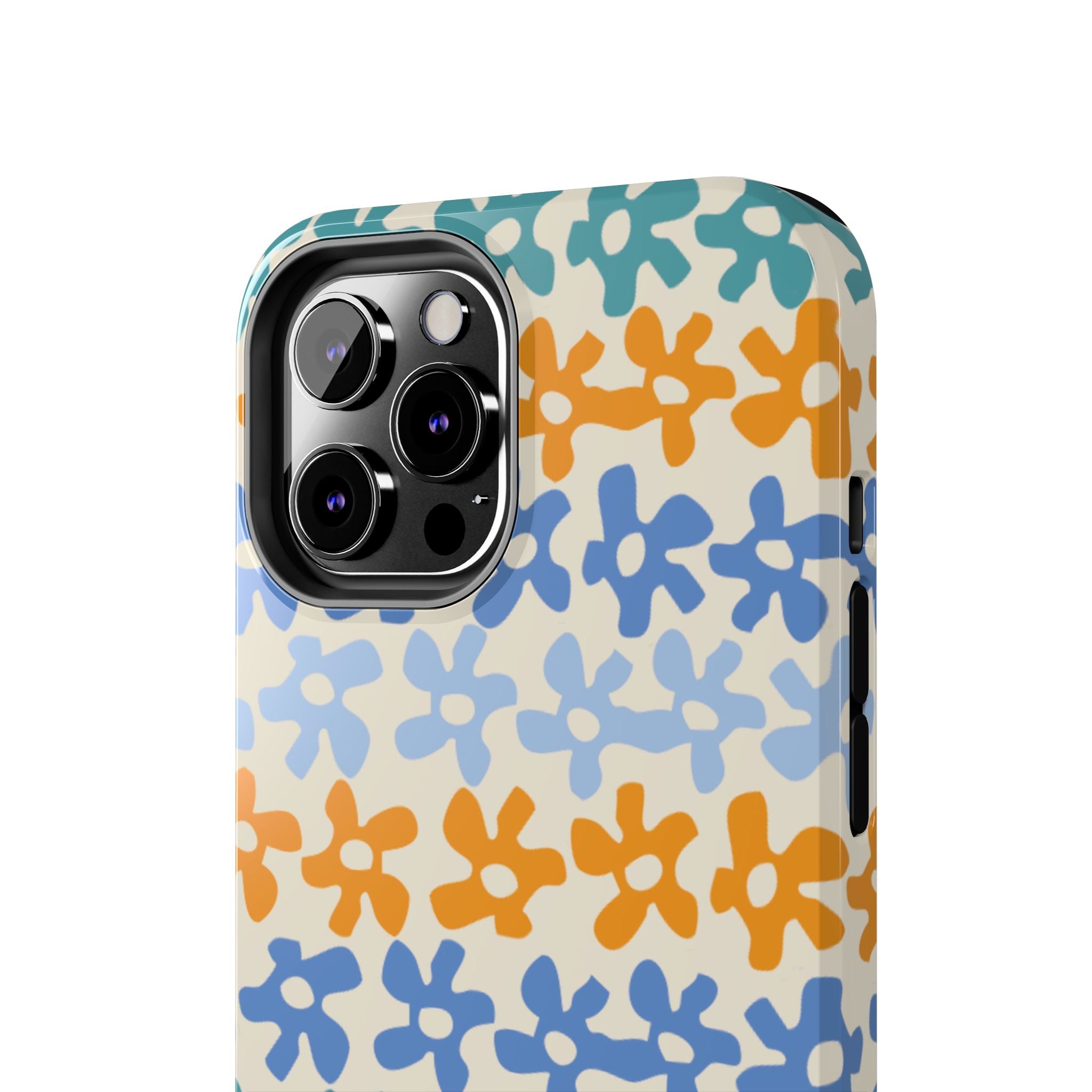 Floral Stripe Tough Phone Case — Colorful Retro Doodle Protection