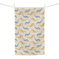 Mermaid Pattern Microfiber Tea Towel — Blue & Amber Nautical Kitchen Towel