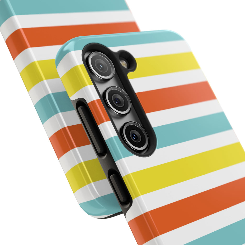 Striped Tough Phone Case — Retro Summer Color Block iPhone Case