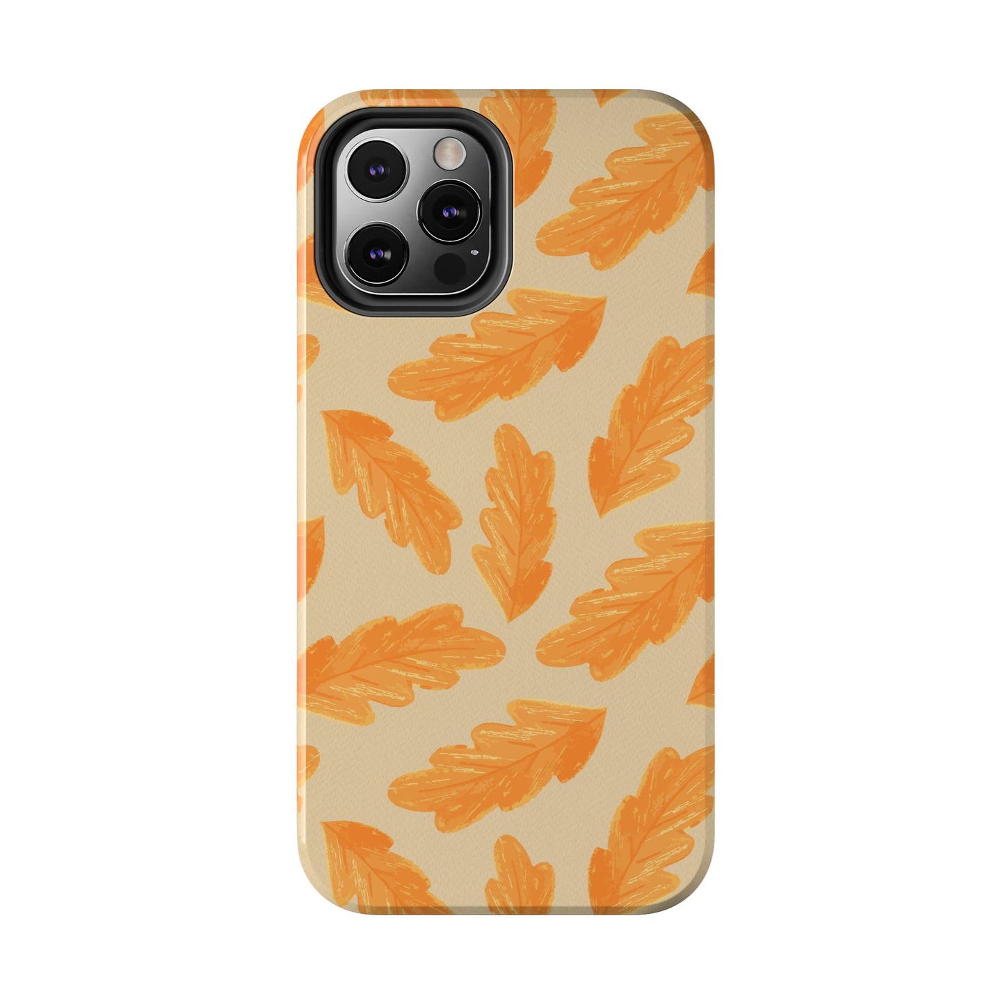 Autumn Leaf Phone Cases | Tough Fall Phone Covers, Seasonal Gifts, Stylish Accessories, Unique Designs, Orange Leaf Pattern
