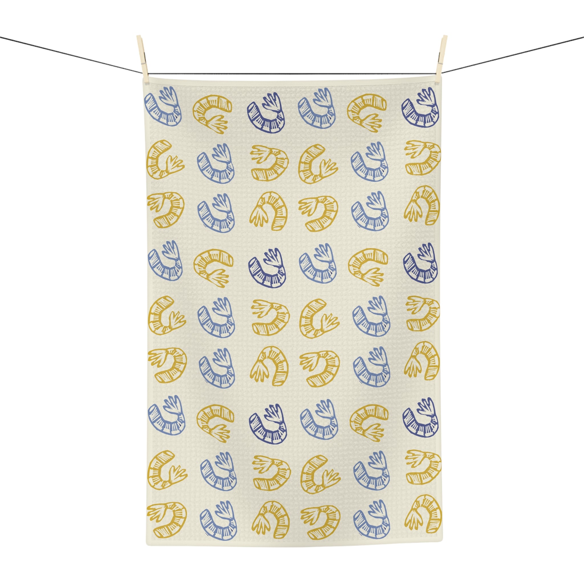 Shrimp Pattern Microfiber Tea Towel — Cute Coastal Kitchen Towel