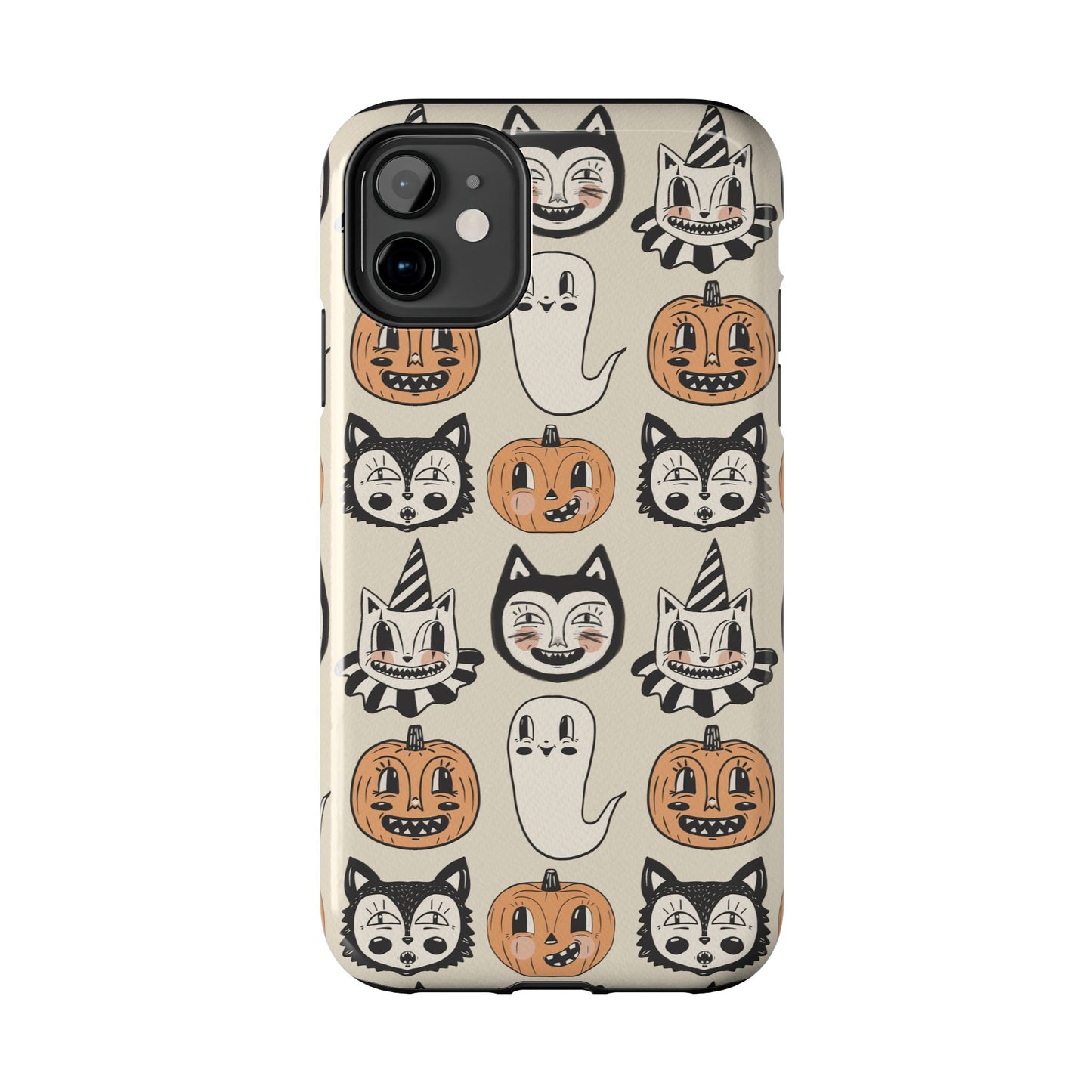 Halloween Cat & Pumpkin Phone Cases, Tough Phone Cover, Spooky Protective Case, Fall Aesthetic, Cute Halloween Gift