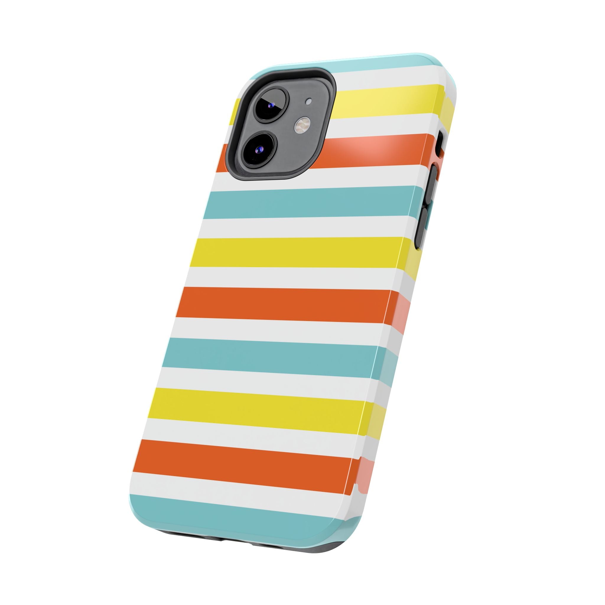 Striped Tough Phone Case — Retro Summer Color Block iPhone Case
