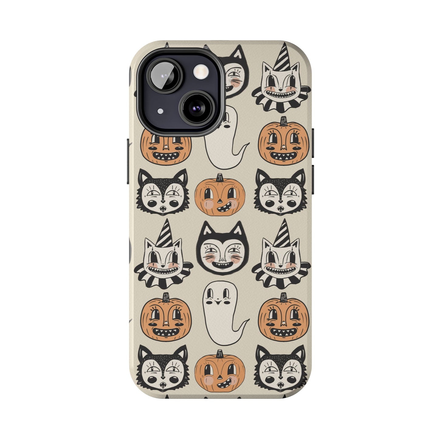 Halloween Cat & Pumpkin Phone Cases, Tough Phone Cover, Spooky Protective Case, Fall Aesthetic, Cute Halloween Gift