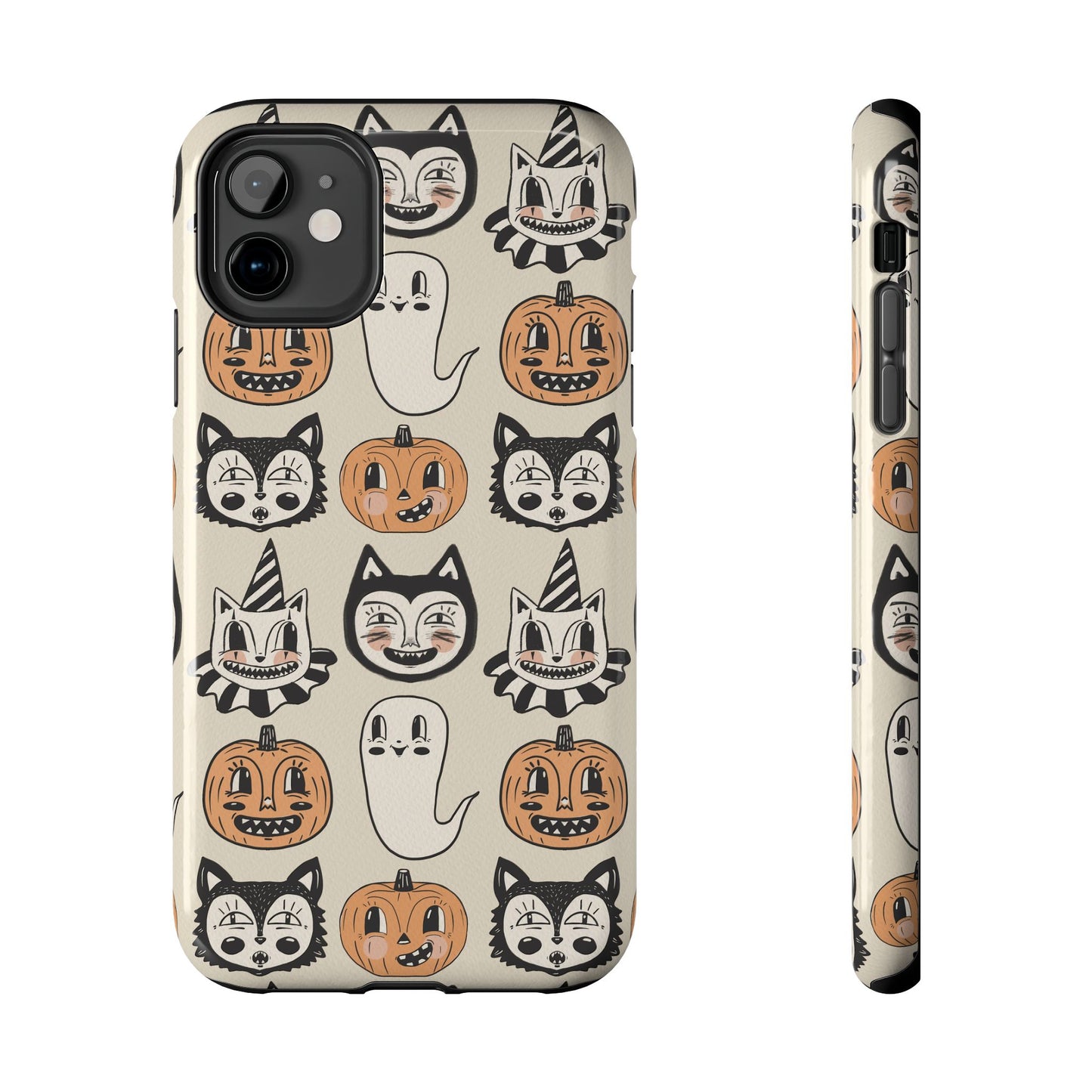 Halloween Cat & Pumpkin Phone Cases, Tough Phone Cover, Spooky Protective Case, Fall Aesthetic, Cute Halloween Gift