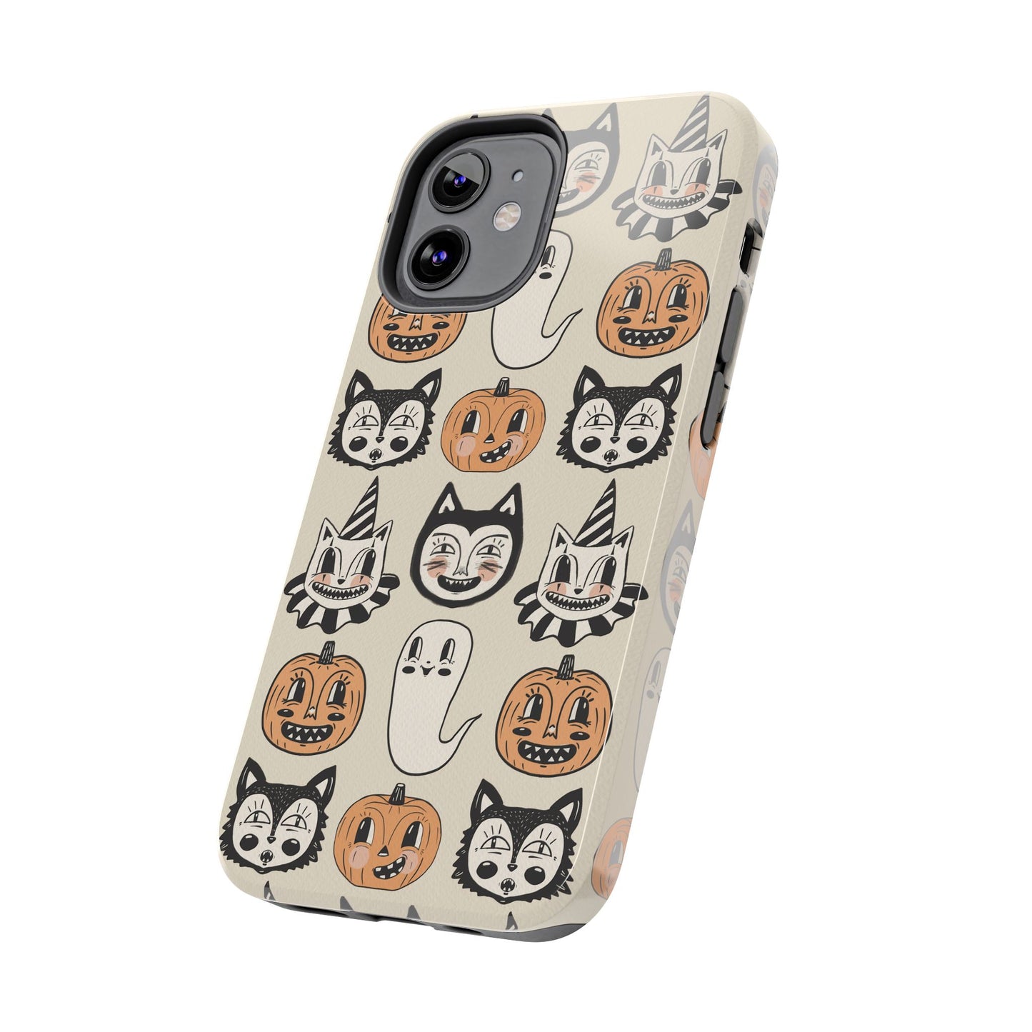 Halloween Cat & Pumpkin Phone Cases, Tough Phone Cover, Spooky Protective Case, Fall Aesthetic, Cute Halloween Gift