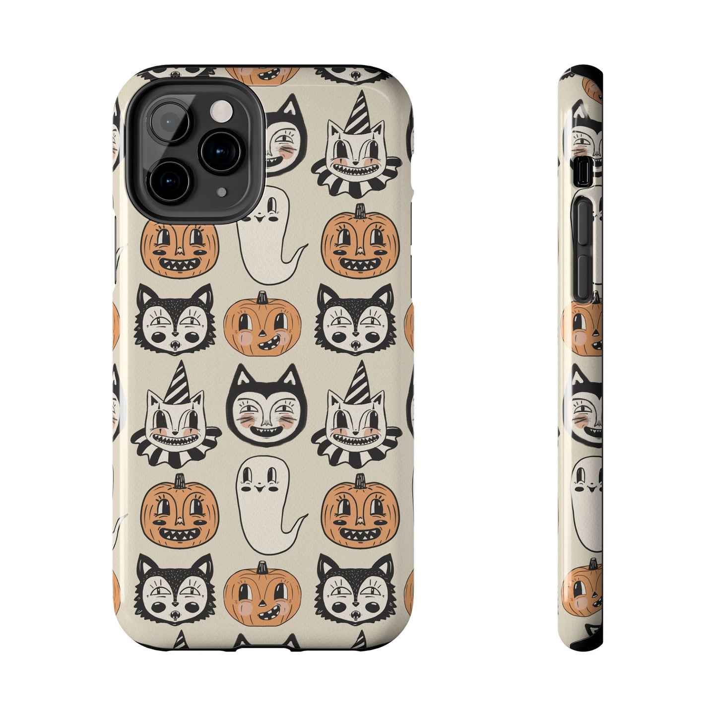 Halloween Cat & Pumpkin Phone Cases, Tough Phone Cover, Spooky Protective Case, Fall Aesthetic, Cute Halloween Gift