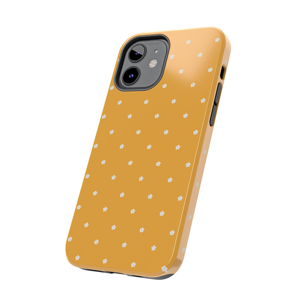 Ditsy Daisy Tough Phone Case — Mustard Floral Protective Cover