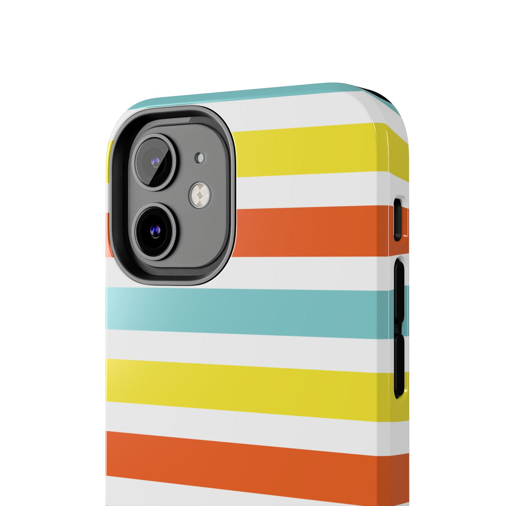 Striped Tough Phone Case — Retro Summer Color Block iPhone Case