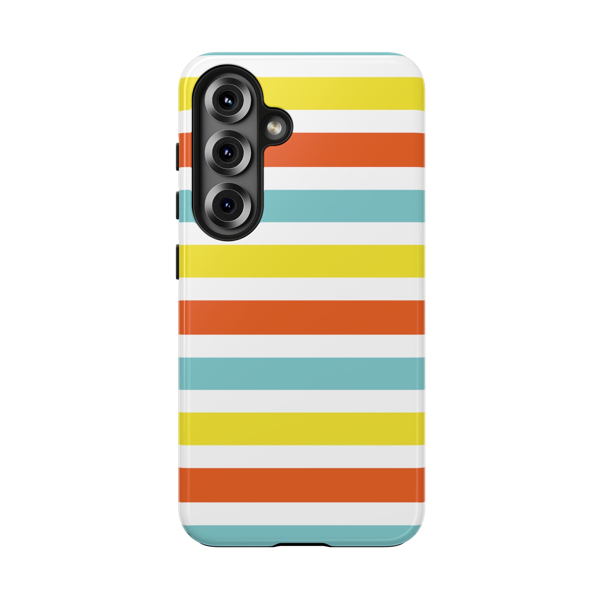Striped Tough Phone Case — Retro Summer Color Block iPhone Case