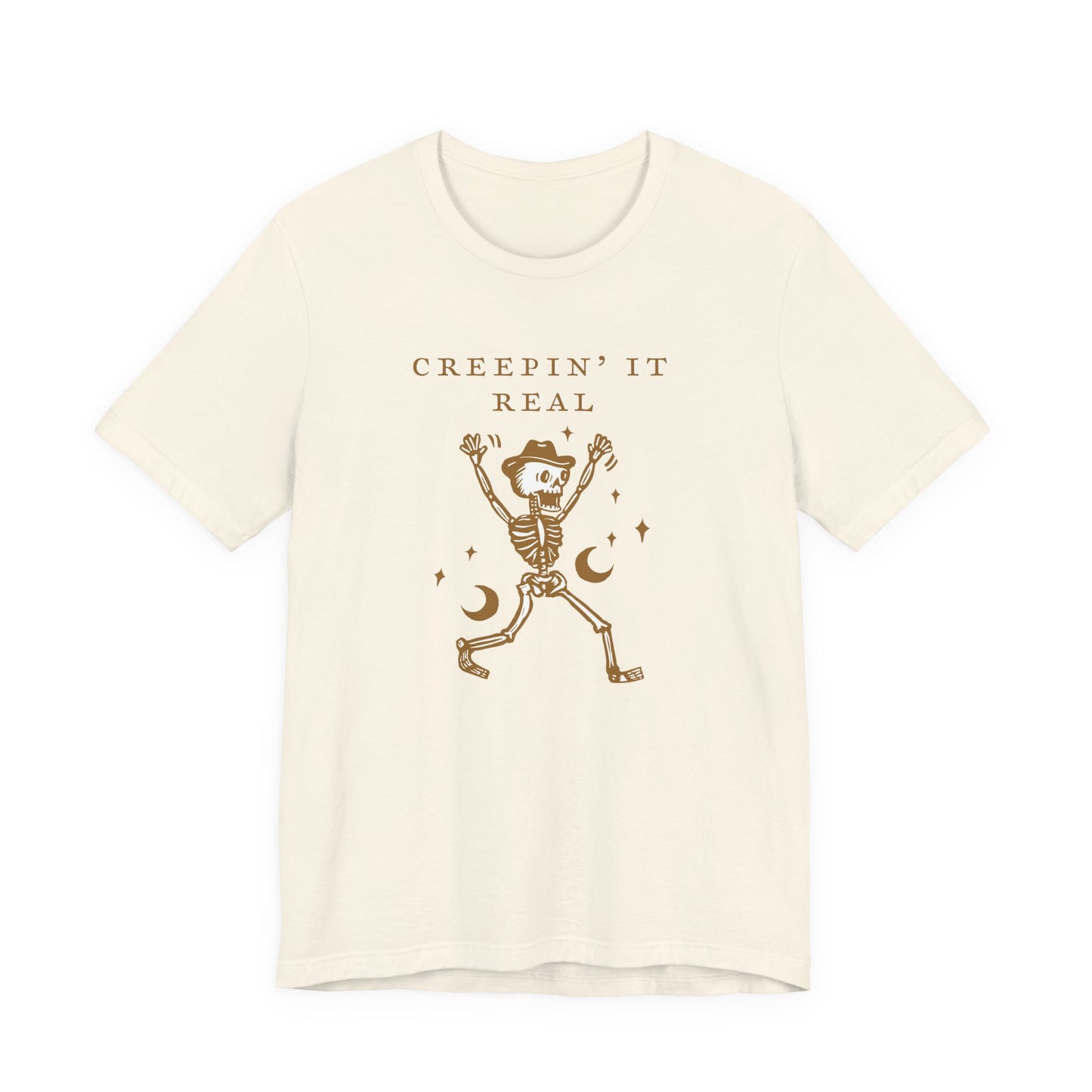 Creep It Real Skeleton Tee, Halloween Shirt, Unisex Graphic Tee, Spooky Season Apparel, Comfortable Casual Wear, Fun Halloween Gift