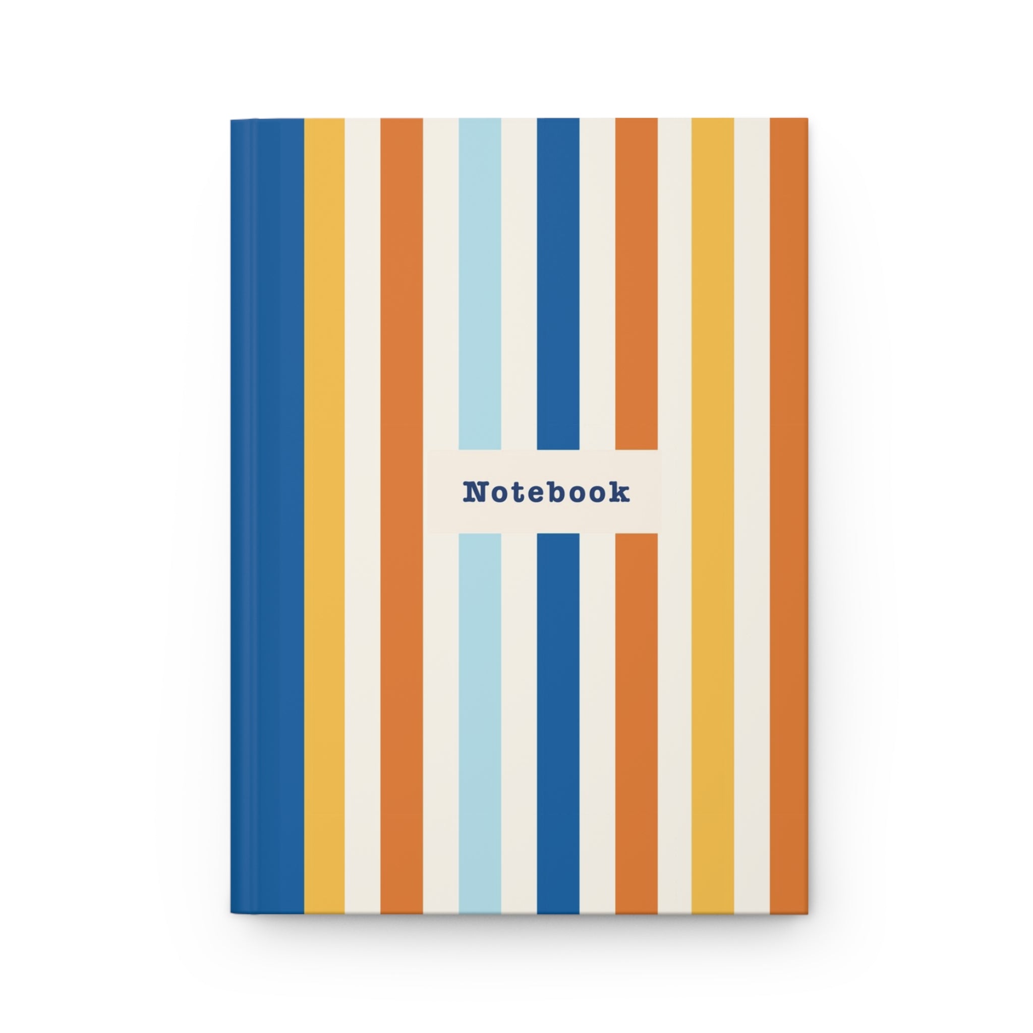 Striped Hardcover Journal — Retro Blue & Orange Notebook