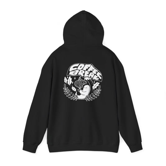 Coffee Break Unisex Ghost Hoodie for Spooky Season, Cozy Sweatshirt Gift, Casual Wear, Relaxation Attire, Lounge Apparel