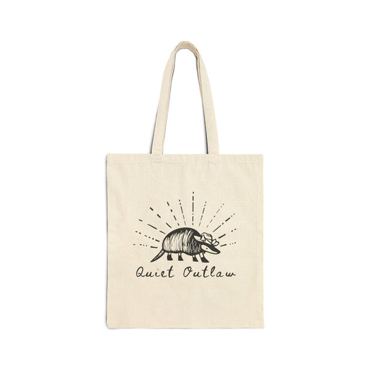 Quiet Outlaw Cotton Canvas Tote Bag, Eco-Friendly Shopping Bag, Reusable Grocery Tote, Art Tote, Gifts for Nature Lovers