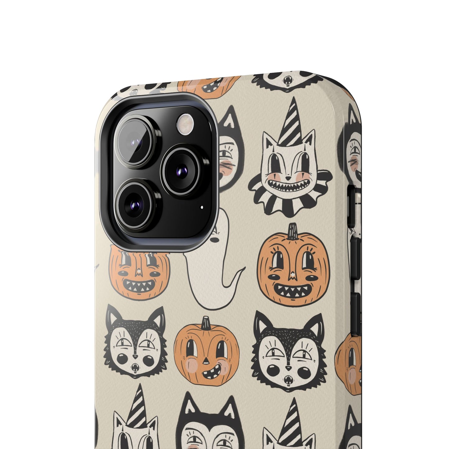 Halloween Cat & Pumpkin Phone Cases, Tough Phone Cover, Spooky Protective Case, Fall Aesthetic, Cute Halloween Gift