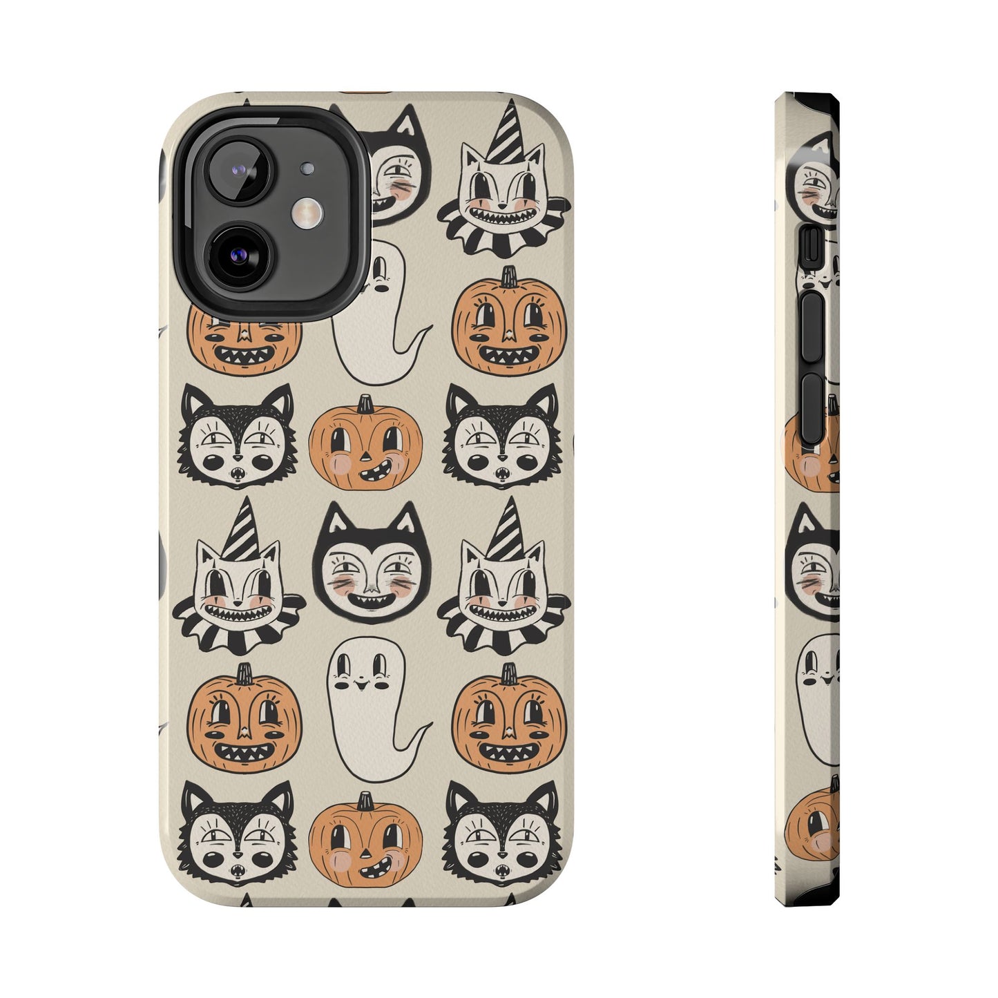Halloween Cat & Pumpkin Phone Cases, Tough Phone Cover, Spooky Protective Case, Fall Aesthetic, Cute Halloween Gift