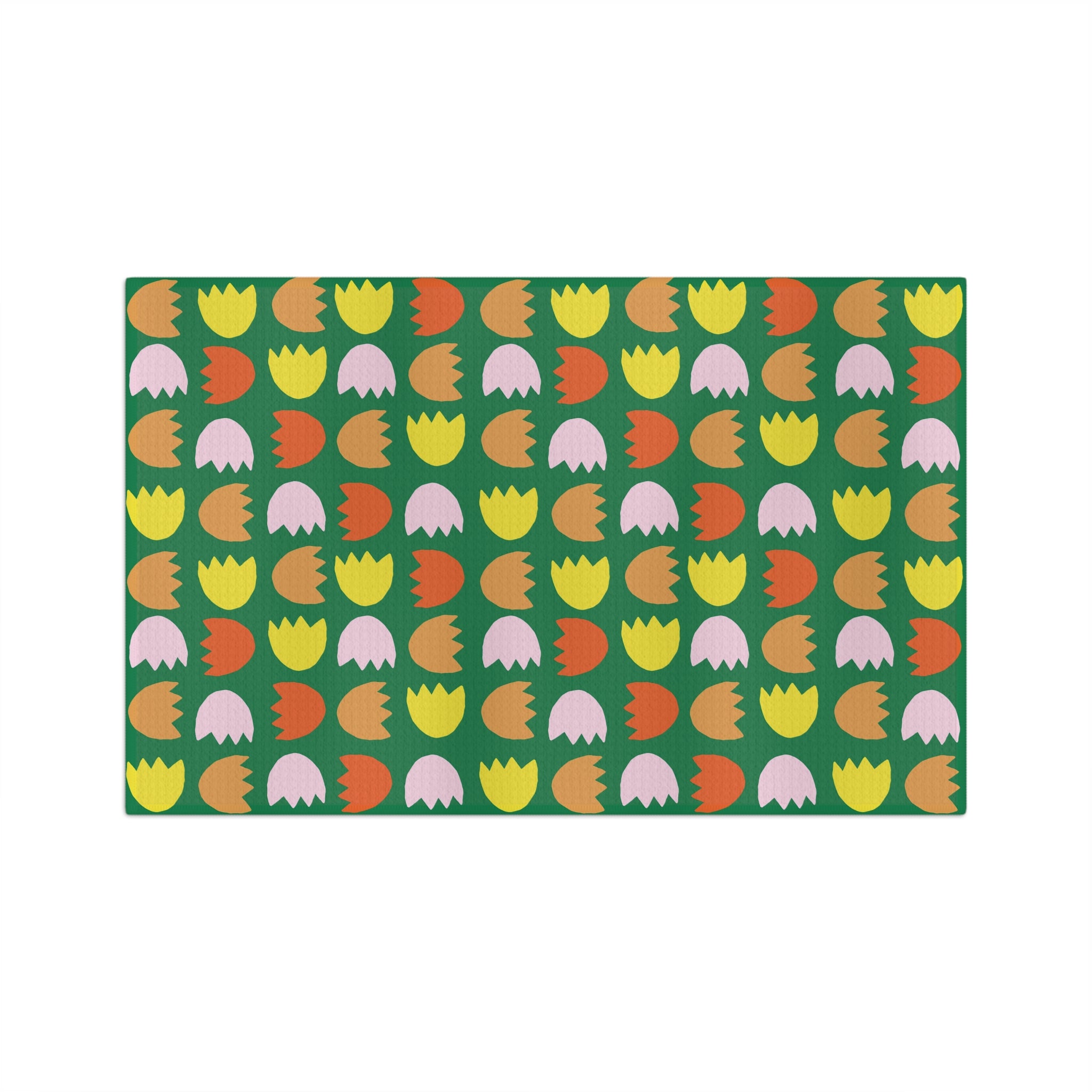 Floral Tulip Pattern Microfiber Tea Towel — Retro Spring Kitchen Décor