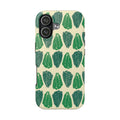 Leaf Pattern Tough Phone Case — Green Botanical Protective Phone Cover