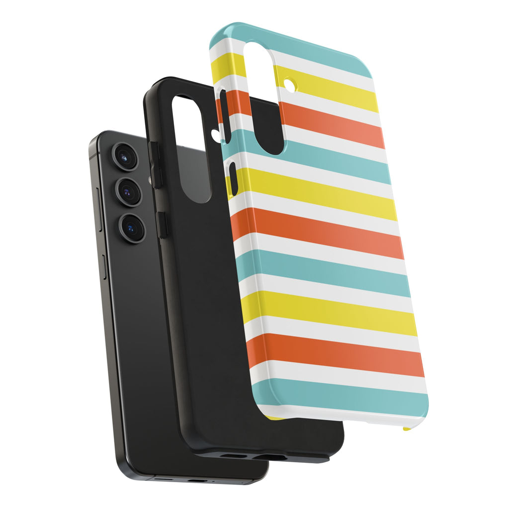 Striped Tough Phone Case — Retro Summer Color Block iPhone Case