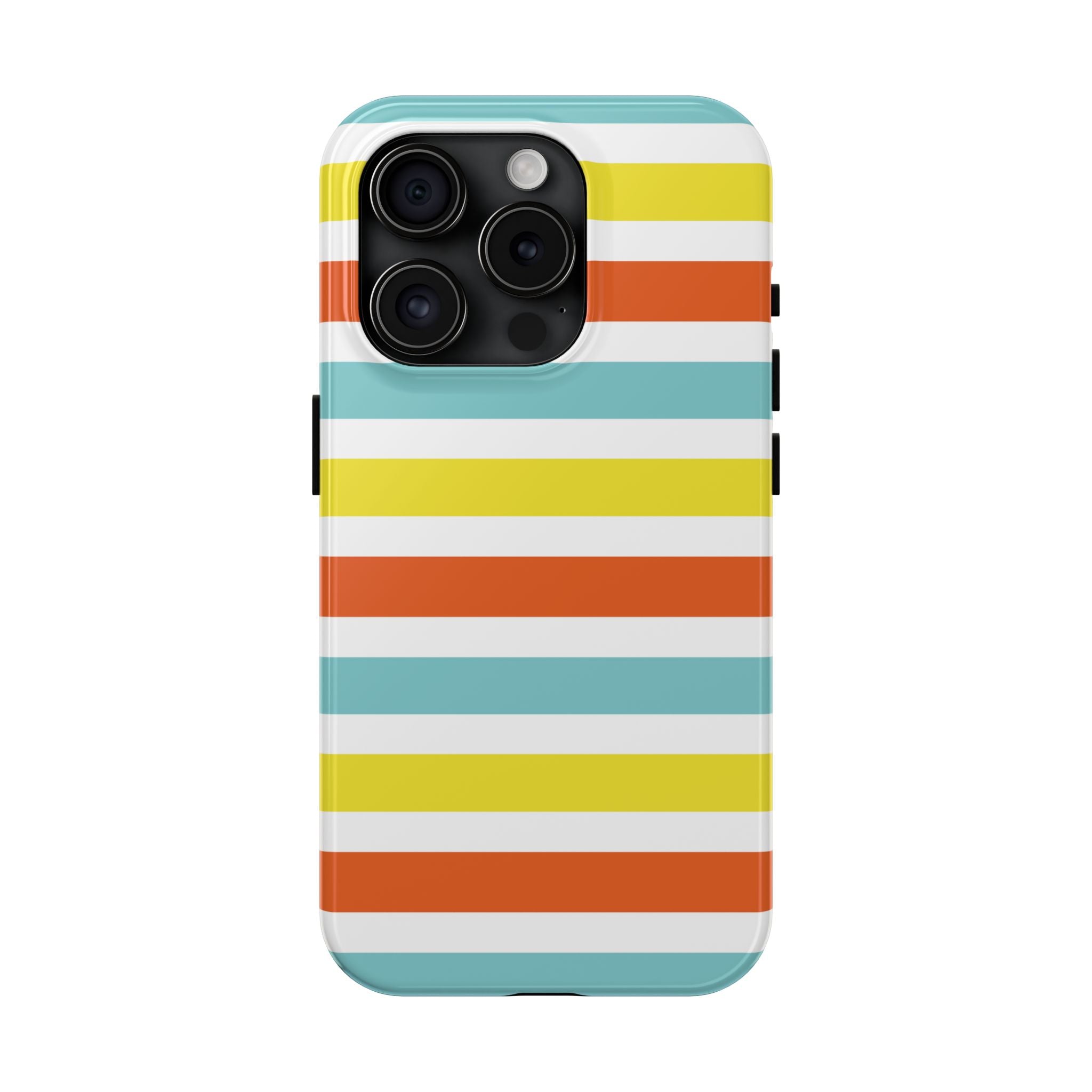 Striped Tough Phone Case — Retro Summer Color Block iPhone Case