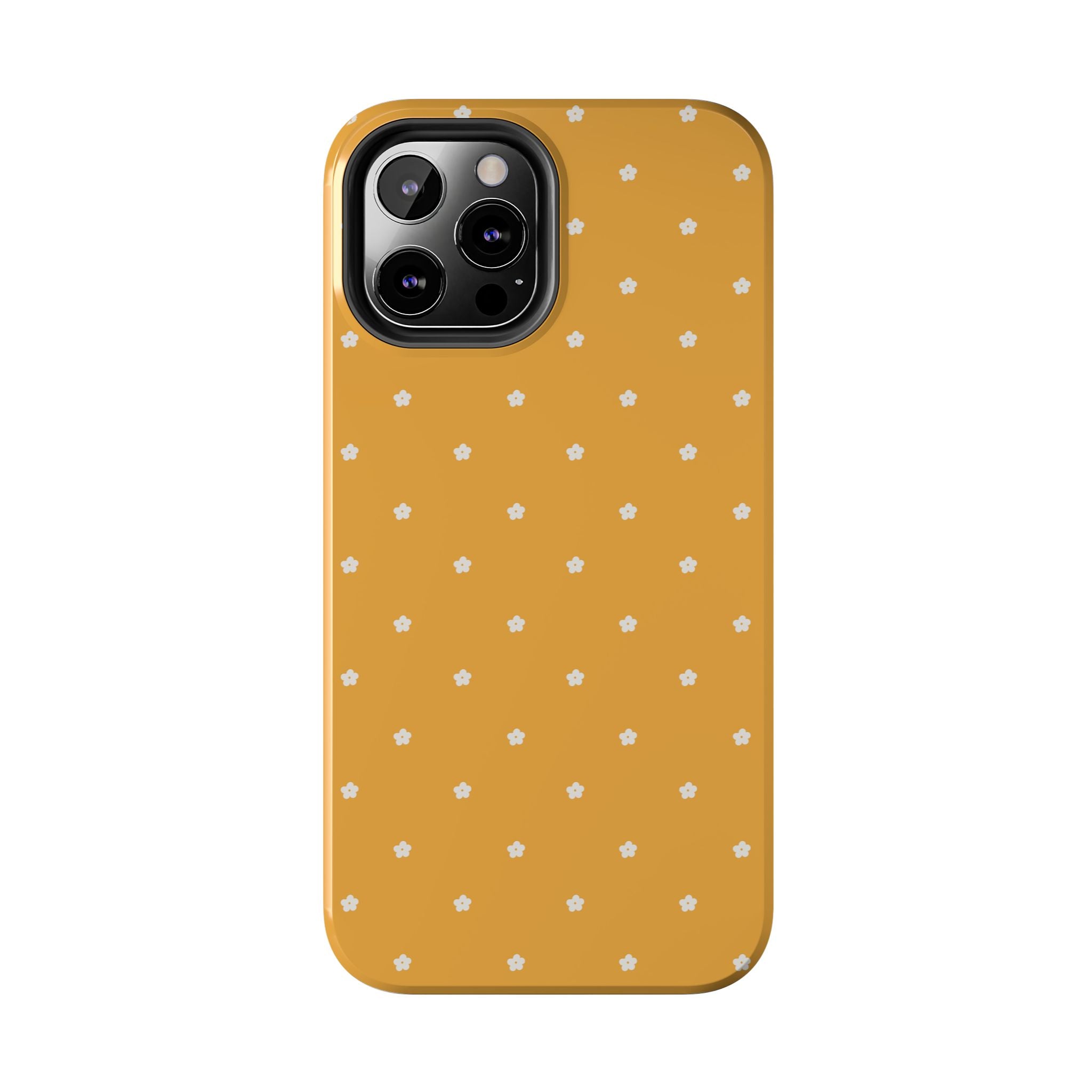 Ditsy Daisy Tough Phone Case — Mustard Floral Protective Cover