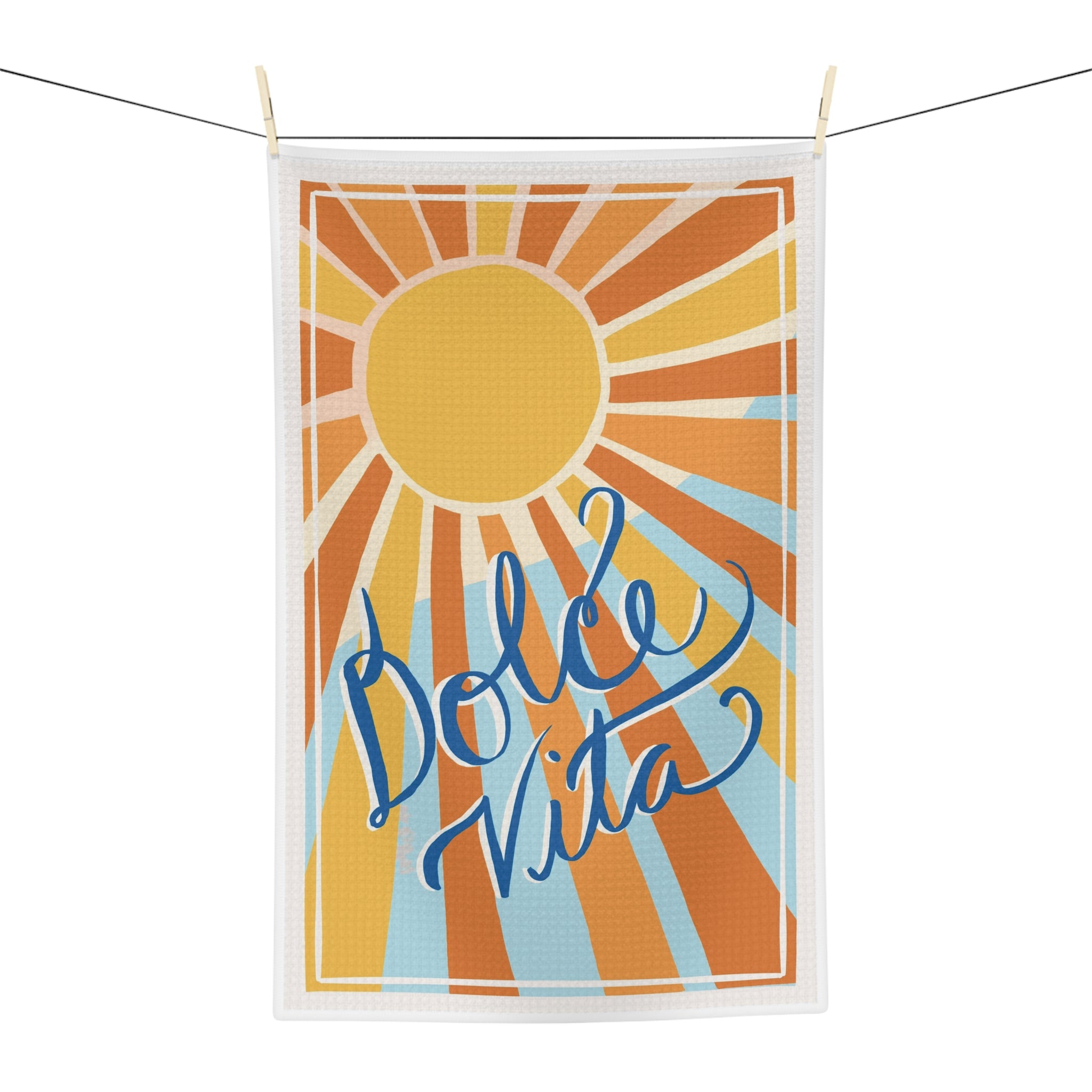 Dolce Vita Sunburst Tea Towel – Retro Sunshine Kitchen Towel