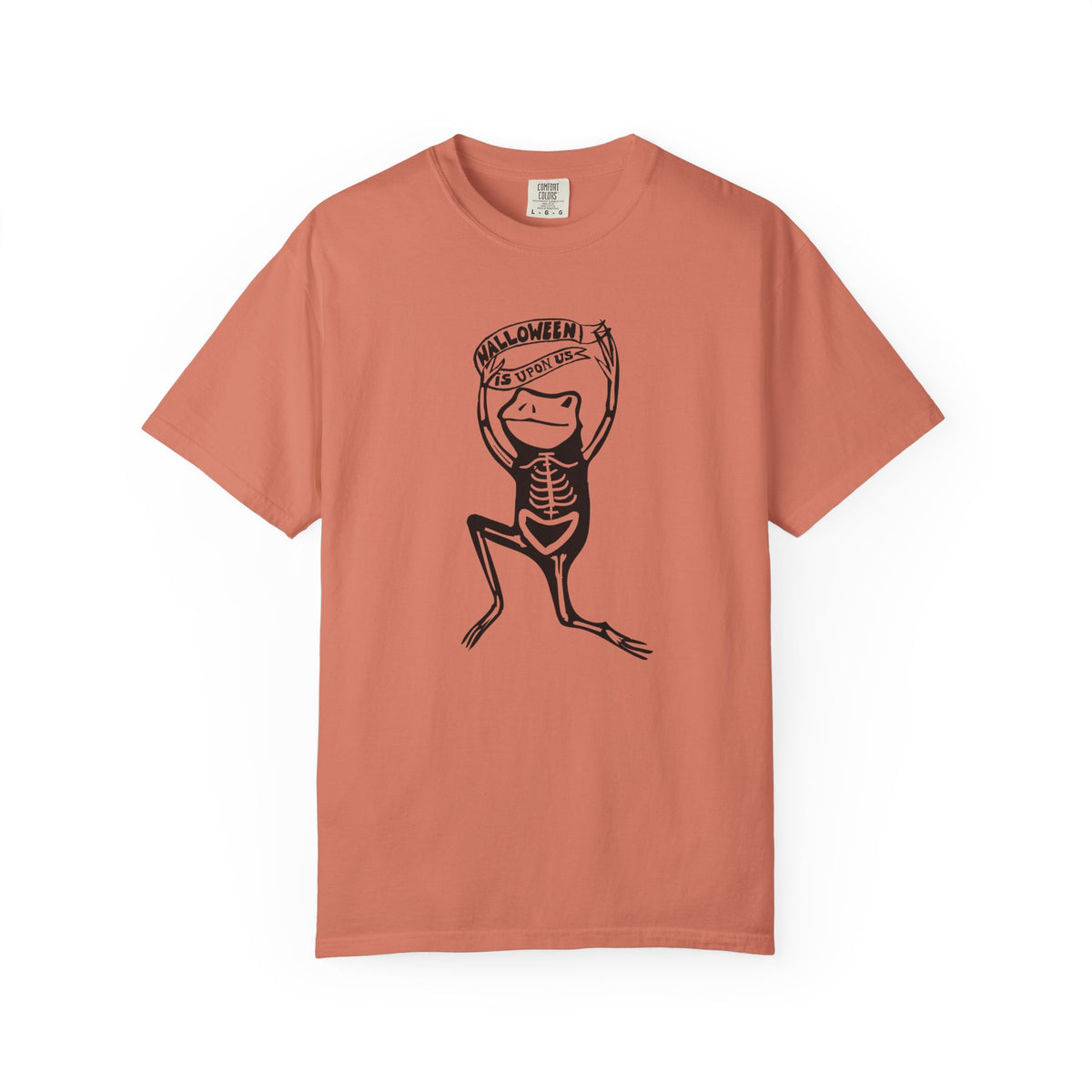 Halloween Skeleton Frog T-shirt | Unisex Garment-Dyed tee | Spooky Shirt, Fall Apparel, Halloween Costume, Fun Gift, Partywear