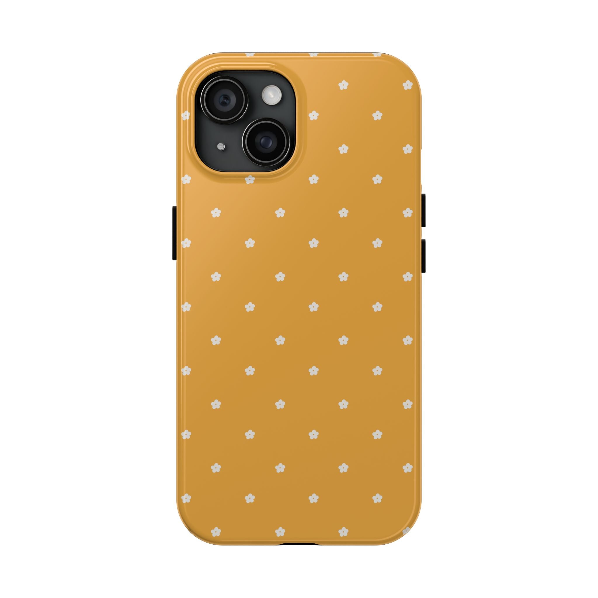 Ditsy Daisy Tough Phone Case — Mustard Floral Protective Cover