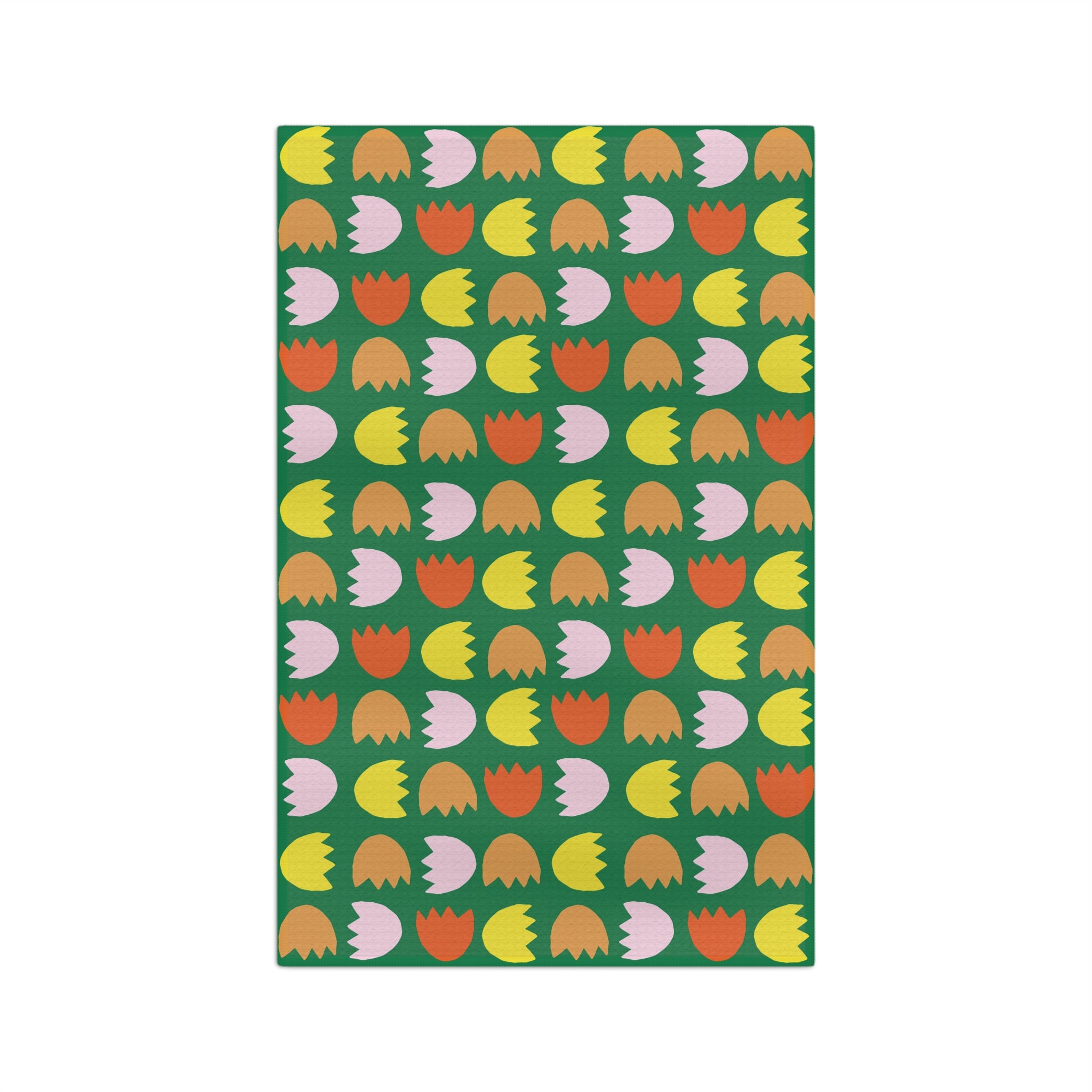 Floral Tulip Pattern Microfiber Tea Towel — Retro Spring Kitchen Décor