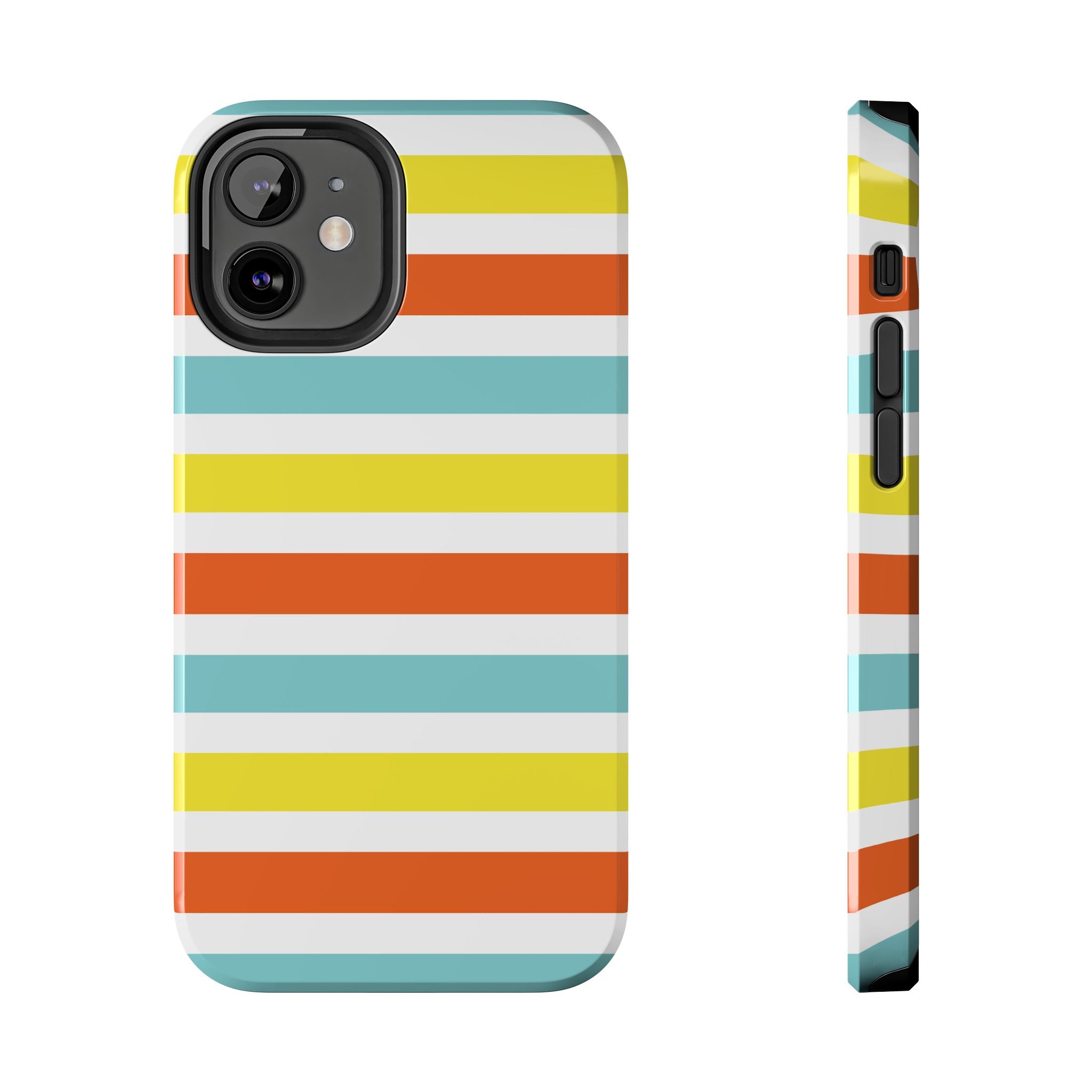 Striped Tough Phone Case — Retro Summer Color Block iPhone Case