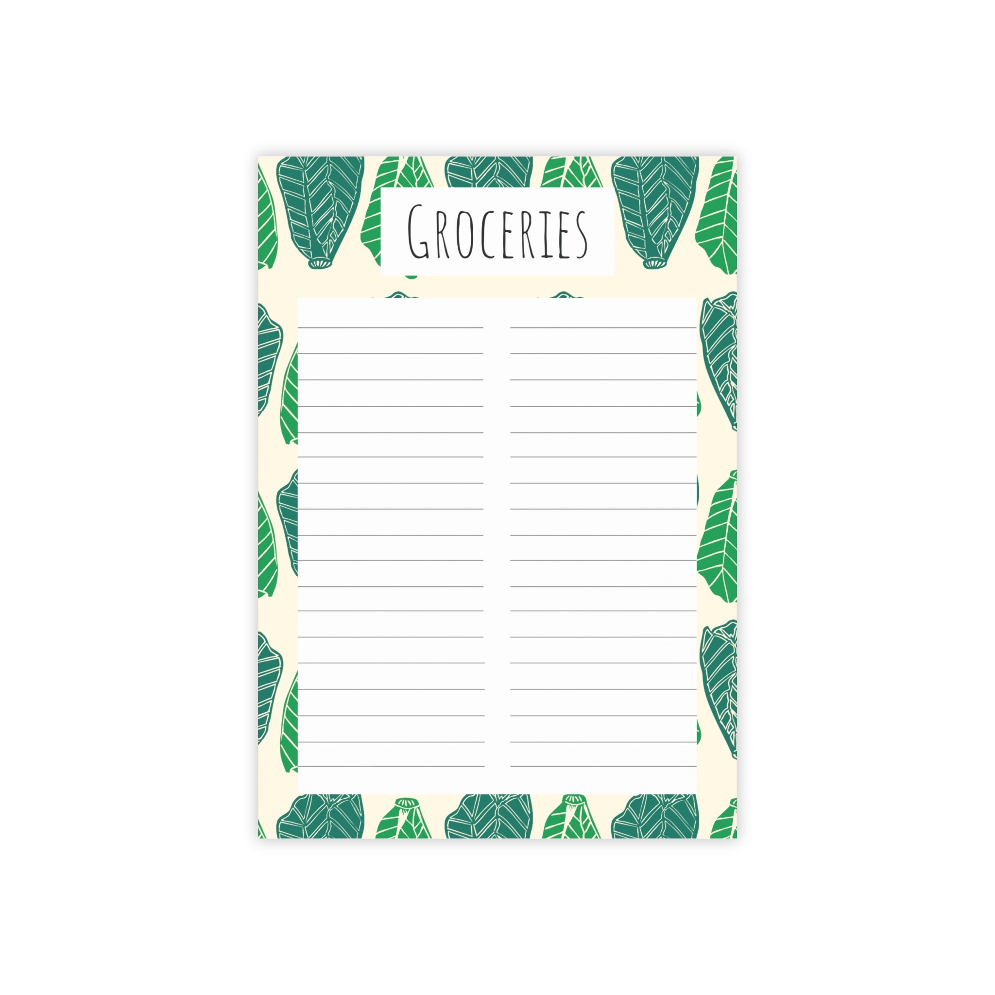 Lettuce Leaf Pattern Post-it® Note Pads — Green Botanical Sticky Notes